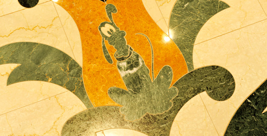 Pluto in the Marble Floor at Disney's Grand Floridian Resort & Spa Pluto in the Marble Floor at Disney's Grand Floridian Resort & Spa