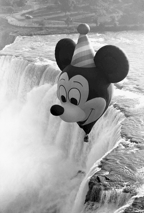 Birthday Mickey Flies Over Niagara Falls