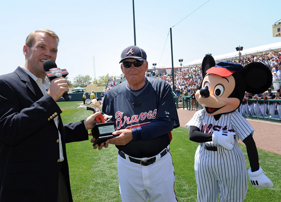Atlanta Braves Manager Bobby Cox Receives a Mousekar Atlanta Braves Manager Bobby Cox Receives a Mousekar