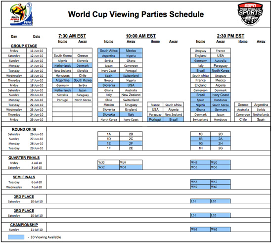 World Cup Viewing Parties Schedule at ESPN Wide World of Sports World Cup Viewing Parties Schedule at ESPN Wide World of Sports