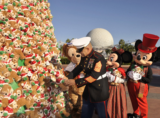 US Marine and Duffy the Disney Bear Tree