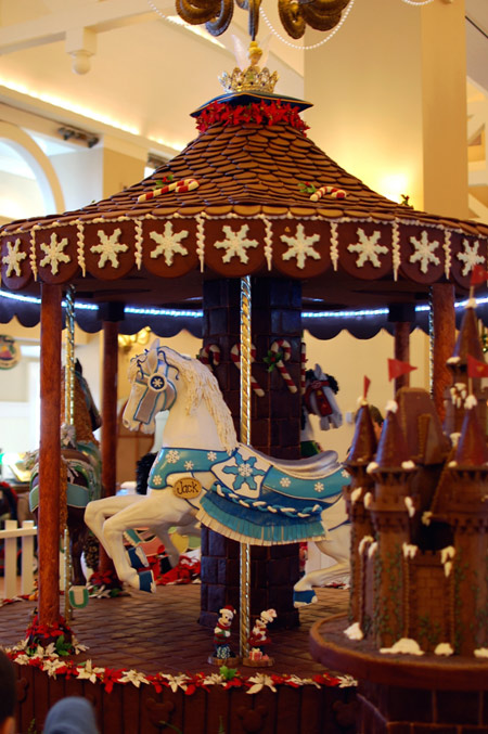The carousel is Trimmed with Gingerbread Snowflakes The carousel is Trimmed with Gingerbread Snowflakes
