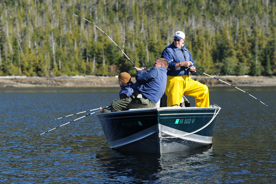 Guests can drop a line at an authentic fish camp in Ketchikan. Guests can drop a line at an authentic fish camp in Ketchikan.