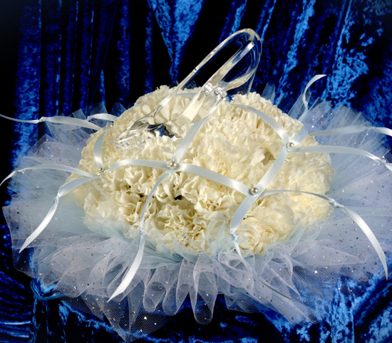 Glass Slipper on a Pillow of Flowers from Disney Floral & Gifts Glass Slipper on a Pillow of Flowers from Disney Floral & Gifts