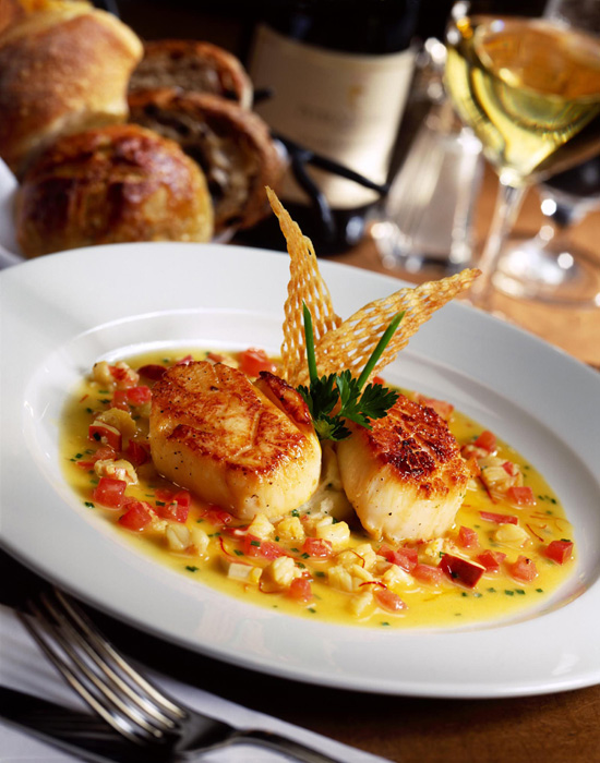 Pan-Roasted Diver Scallops at Napa Rose