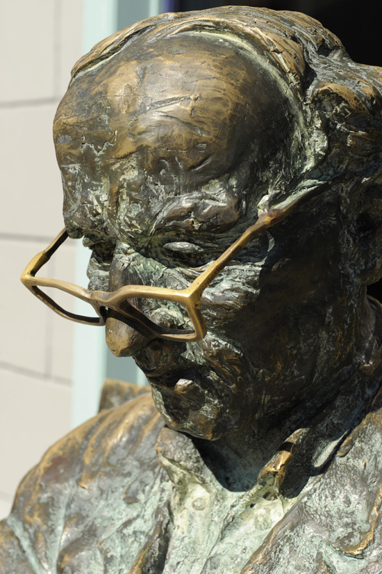 Patrick Kavanagh Statue in Front of Raglan Road Irish Pub & Restaurant