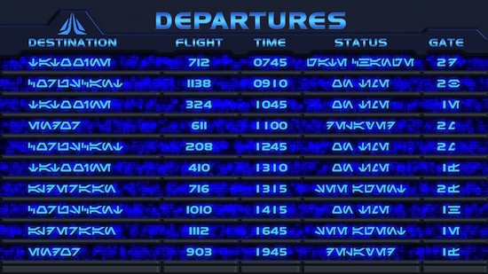 Star Tours Departure Board