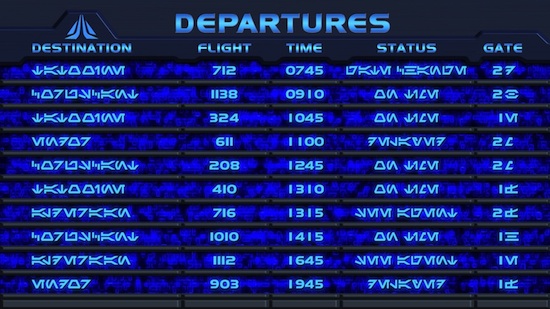 Star Tours Departure Board