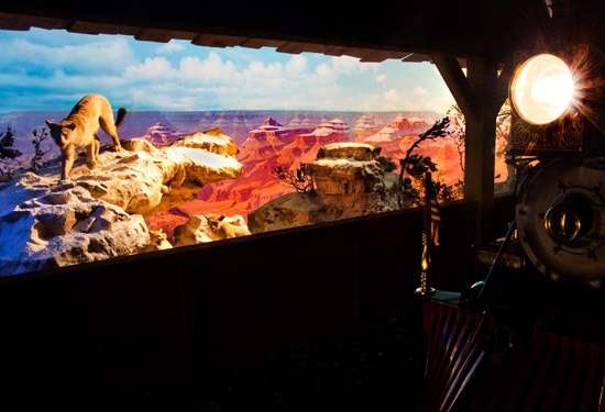The Grand Canyon Diorama on the Disneyland Railroad at Disneyland Park The Grand Canyon Diorama on the Disneyland Railroad at Disneyland Park