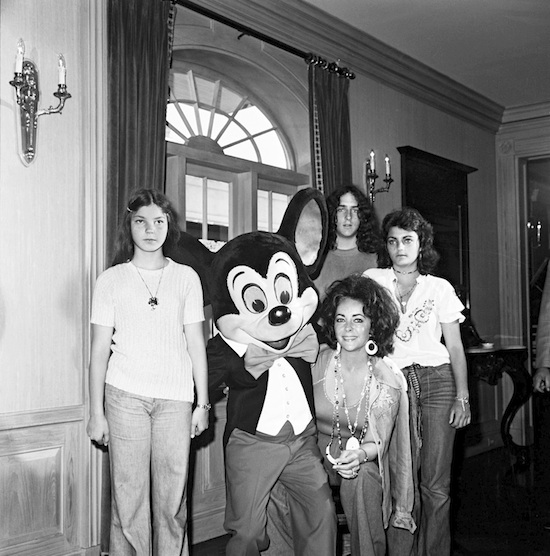 In the Summer of 1973, Elizabeth Taylor with Three of Her Kids and Mickey Mouse In the Summer of 1973, Elizabeth Taylor with Three of Her Kids and Mickey Mouse