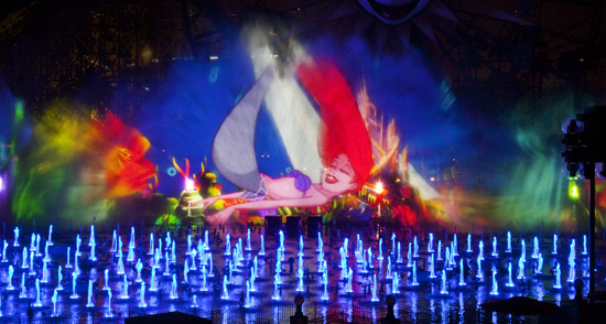 Enjoy 'World of Color' from Ariel's Grotto at Disney California Adventure Park Enjoy 'World of Color' from Ariel's Grotto at Disney California Adventure Park