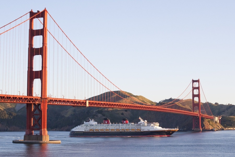 Disney Wonder Sails Under the Golden Gate Bridge Disney Wonder Sails Under the Golden Gate Bridge