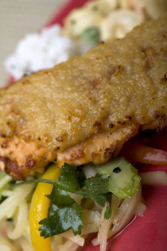 The Miso-Crusted Salmon Dish at Tangaroa Terrace – Casual Island Dining
