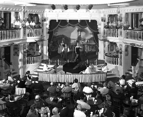 Betty Taylor and Wally Boag perform in the Golden Horseshoe Revue, 1957