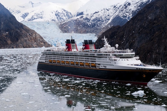 Disney Wonder Cruises through Tracy Arm Fjord during Inaugural Alaskan Voyage