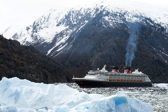 Disney Wonder Cruises through Tracy Arm Fjord during Inaugural Alaskan Voyage