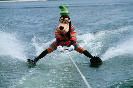 Goofy Water Skis in Bay Lake at Walt Disney World Resort in 1983 Goofy Water Skis in Bay Lake at Walt Disney World Resort in 1983