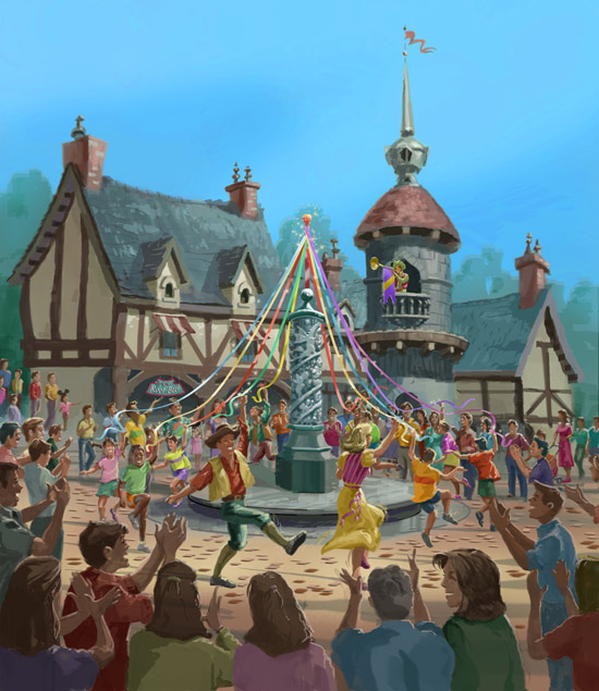 Rendering of the Royal Ribbon Festival at Fantasy Faire