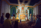Once inside Maurice’s Cottage, guests can engage in a playful storytime with Belle and Lumiere.