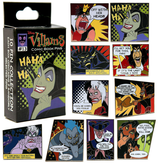Comic Book Inspired Disney Villains Pin Set