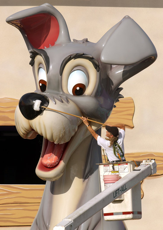 Caption This: Tramp Gets a Bath at Walt Disney World Resort