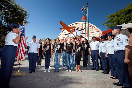 Air Force Reserve Recruits Sworn In at Disneyland Resort Air Force Reserve Recruits Sworn In at Disneyland Resort