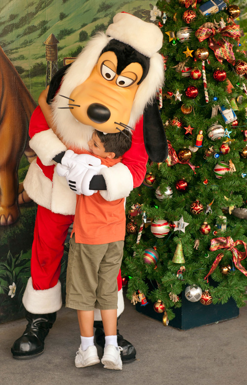 Look for Santa Goofy at Santa's Chalet in the Downtown Disney Marketplace Area at Walt Disney World Resort Look for Santa Goofy at Santa's Chalet in the Downtown Disney Marketplace Area at Walt Disney World Resort
