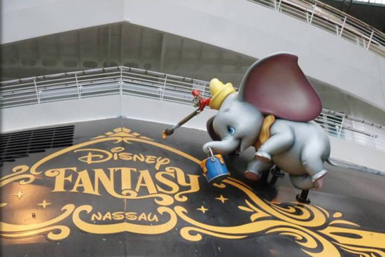 Dumbo and Timothy Q. Mouse Put the Finishing Touches on the Disney Fantasy Stern “Dumbo