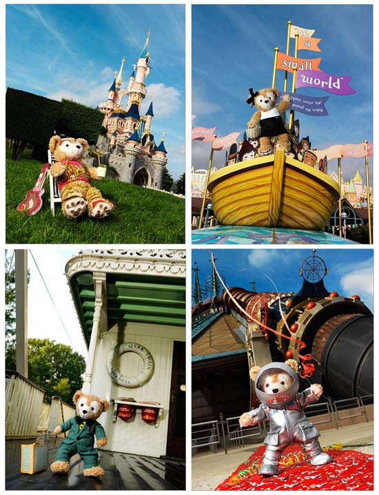 Duffy The Disney Bear Arrives at Disneyland Resort Paris; Costumes by Manish Arora (top left), Paul Ka (top right), Paul & Joe (bottom left) and Jean-Charles de Castelbajac (bottom right) Duffy The Disney Bear Arrives at Disneyland Resort Paris; Costumes by Manish Arora (top left), Paul Ka (top right), Paul & Joe (bottom left) and Jean-Charles de Castelbajac (bottom right)