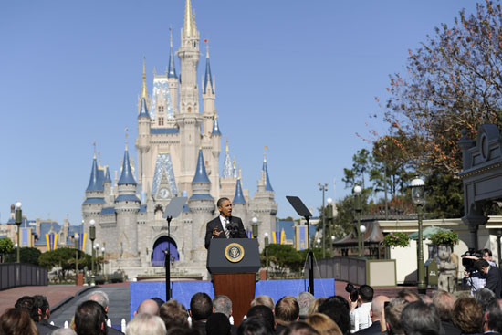 Speaking to a crowd at Walt Disney World Resort, President Barack Obama unveiled plans to increase international visitation and make the United States the worlds top travel destination. Speaking to a crowd at Walt Disney World Resort, President Barack Obama unveiled plans to increase international visitation and make the United States the worlds top travel destination.