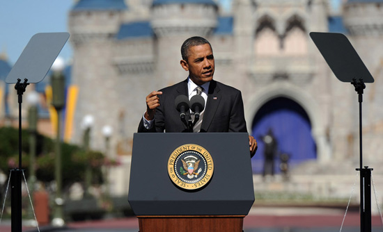 America is open for business, President Barack Obama told an audience at Walt Disney World Resort. The president visited Magic Kingdom Park to unveil a comprehensive plan to attract more international visitors to the United States. America is open for business, President Barack Obama told an audience at Walt Disney World Resort. The president visited Magic Kingdom Park to unveil a comprehensive plan to attract more international visitors to the United States.