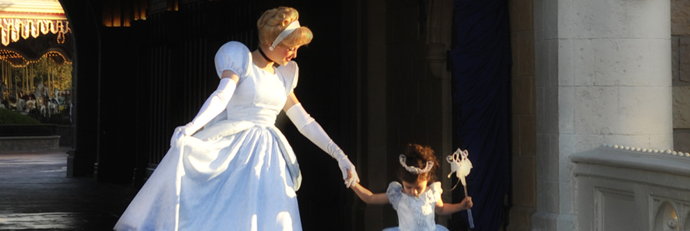 Cinderella and a Young Princess at Cinderella Castle