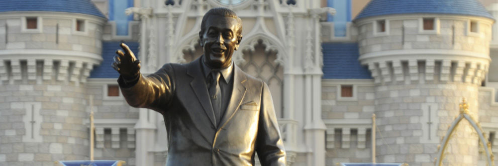 Statue of Walt Disney in Front of Cinderella Castle