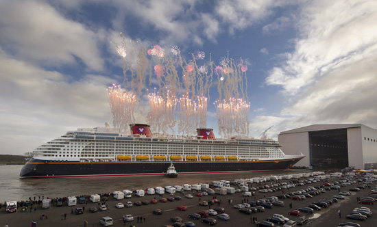 Disney Fantasy Floats Out of the Enclosed Building Dock for the First Time Disney Fantasy Floats Out of the Enclosed Building Dock for the First Time