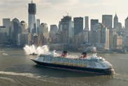 The Disney Fantasy Pulling into the Harbor in New York City
