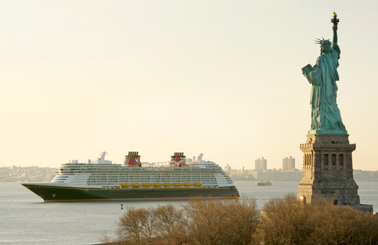 The Disney Fantasy Pulling into the Harbor in New York City