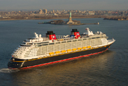 The Disney Fantasy Pulling into the Harbor in New York City