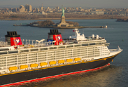 The Disney Fantasy Pulling into the Harbor in New York City