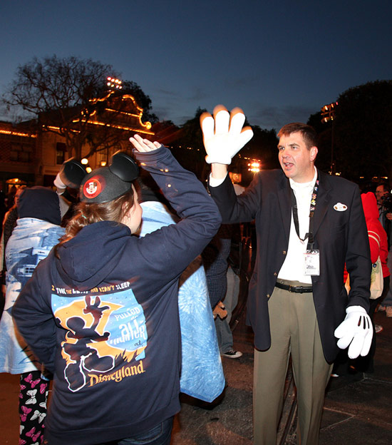 Jon Storbeck, vice president of Disneyland park, bidding guests farewell.