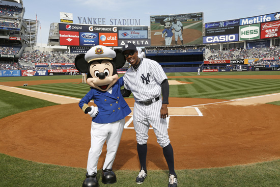 Captain Mickey Mouse Takes the Field at Yankee Stadium