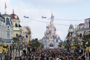 Two Thousand Disneyland Resort Paris Cast Members Perform in a Flash Mob to Celebrate the 20th Anniversary of the Resort's Opening