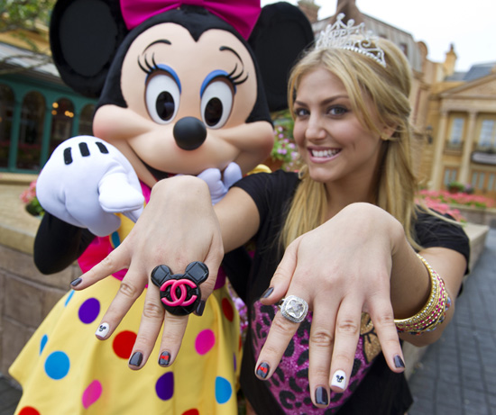 Cassie Scerbo from ABC Family's 'Make it or Break It' Shows up her Mickey and Minnie-inspired Nails at the France Pavilion in Epcot “Cassie