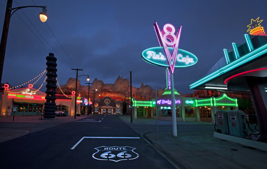 More of Cars Land at Night Through a Photographer’s Lens at Disney California Adventure Park