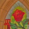 An Enchanted Rose Mosaic at Be Our Guest Restaurant in New Fantasyland at Magic Kingdom Park