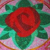 An Enchanted Rose Mosaic at Be Our Guest Restaurant in New Fantasyland at Magic Kingdom Park