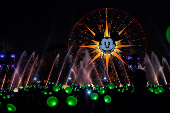 ‘Glow With the Show’ Ears in Action During 'World of Color' at Disney California Adventure Park