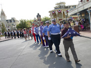 World War II Veteran and Purple Heart Recipient Louis Lessure Participates in the Flag Retreat Ceremony at Magic Kingdom Park