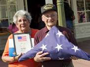 World War II Veteran and Purple Heart Recipient Louis Lessure and His Wife Sally Visit Magic Kingdom Park