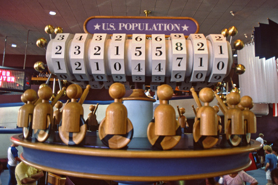 The U.S. Population Counter in CommuniCore at Epcot in the 1980s The U.S. Population Counter in CommuniCore at Epcot in the 1980s