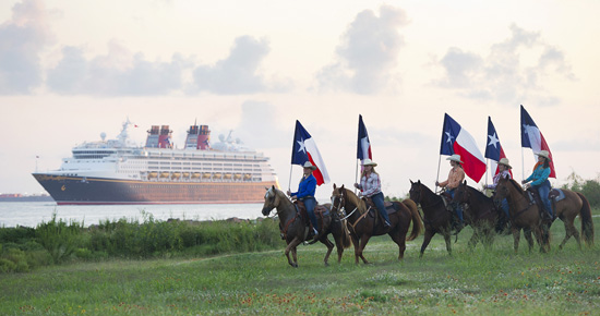 Houston’s Ghostriders Greet the Disney Magic as She Sails into Galveston, Texas